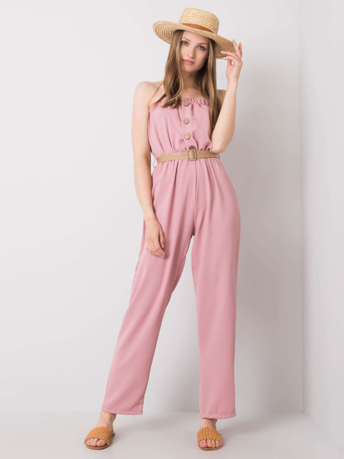 Pink Jumpsuit with Belt RUE PARIS