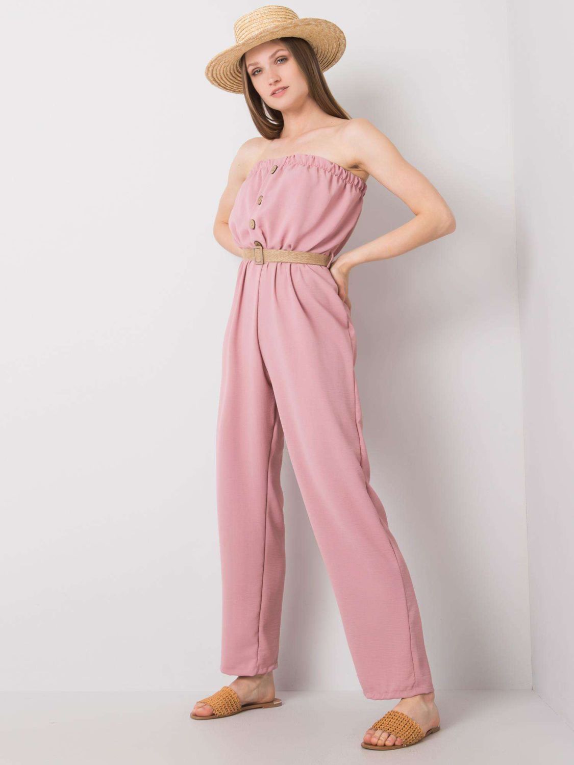 Pink Jumpsuit with Belt RUE PARIS