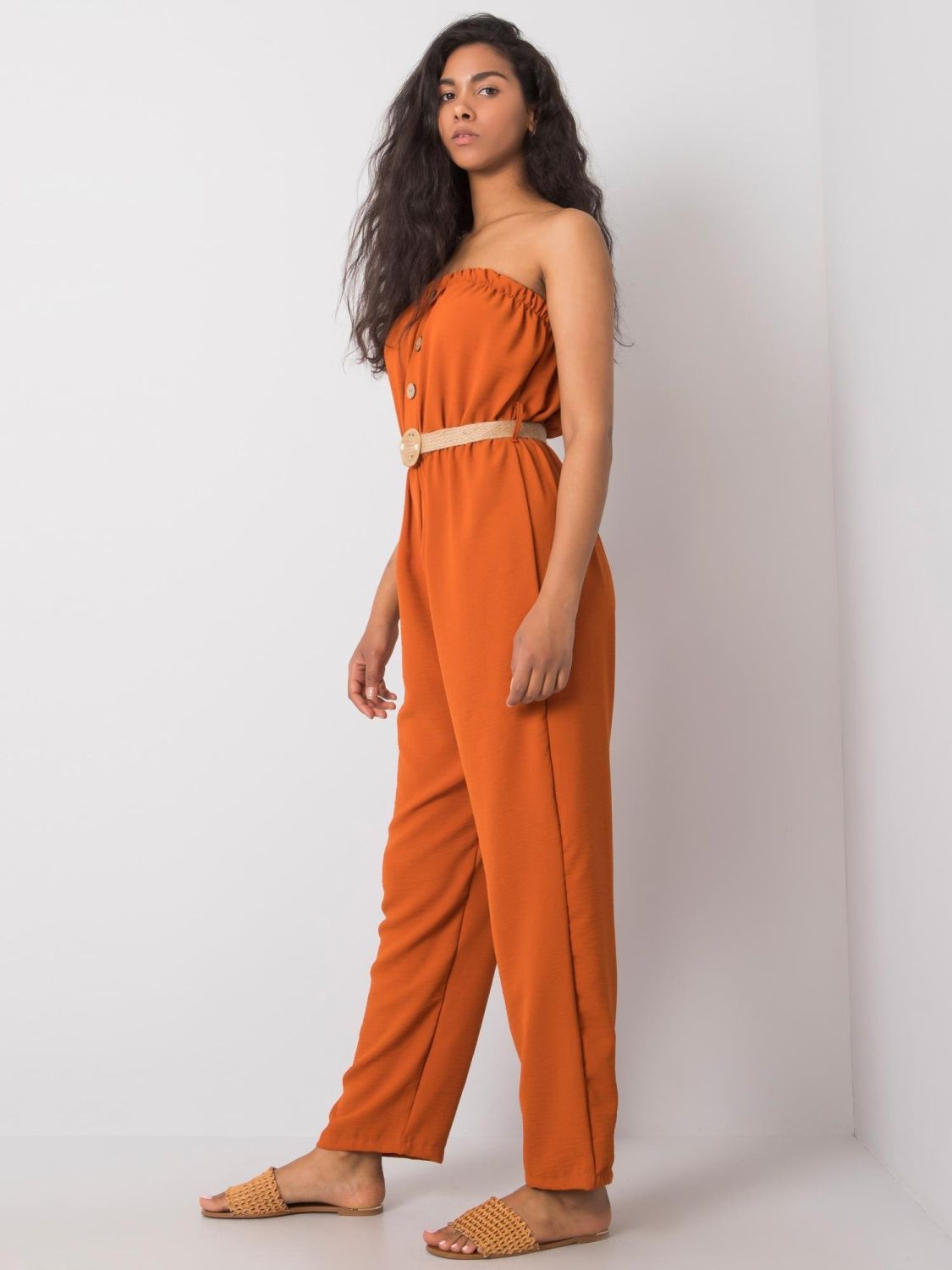 Orange Jumpsuit with Belt by RUE PARIS