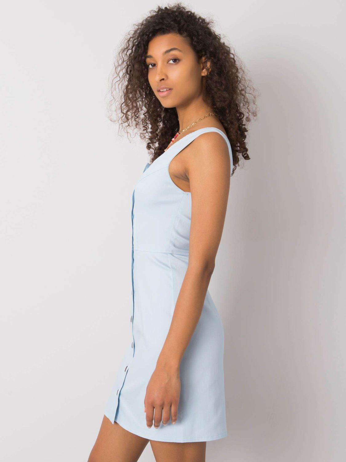 Light Blue Button Dress