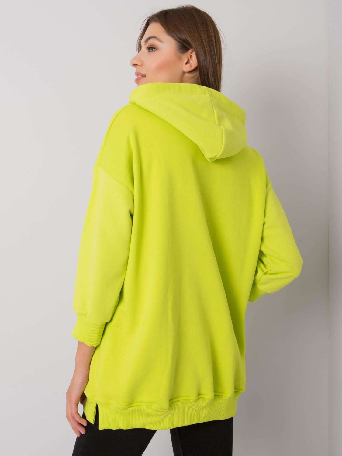 Lime Green Cotton Hoodie with Pockets