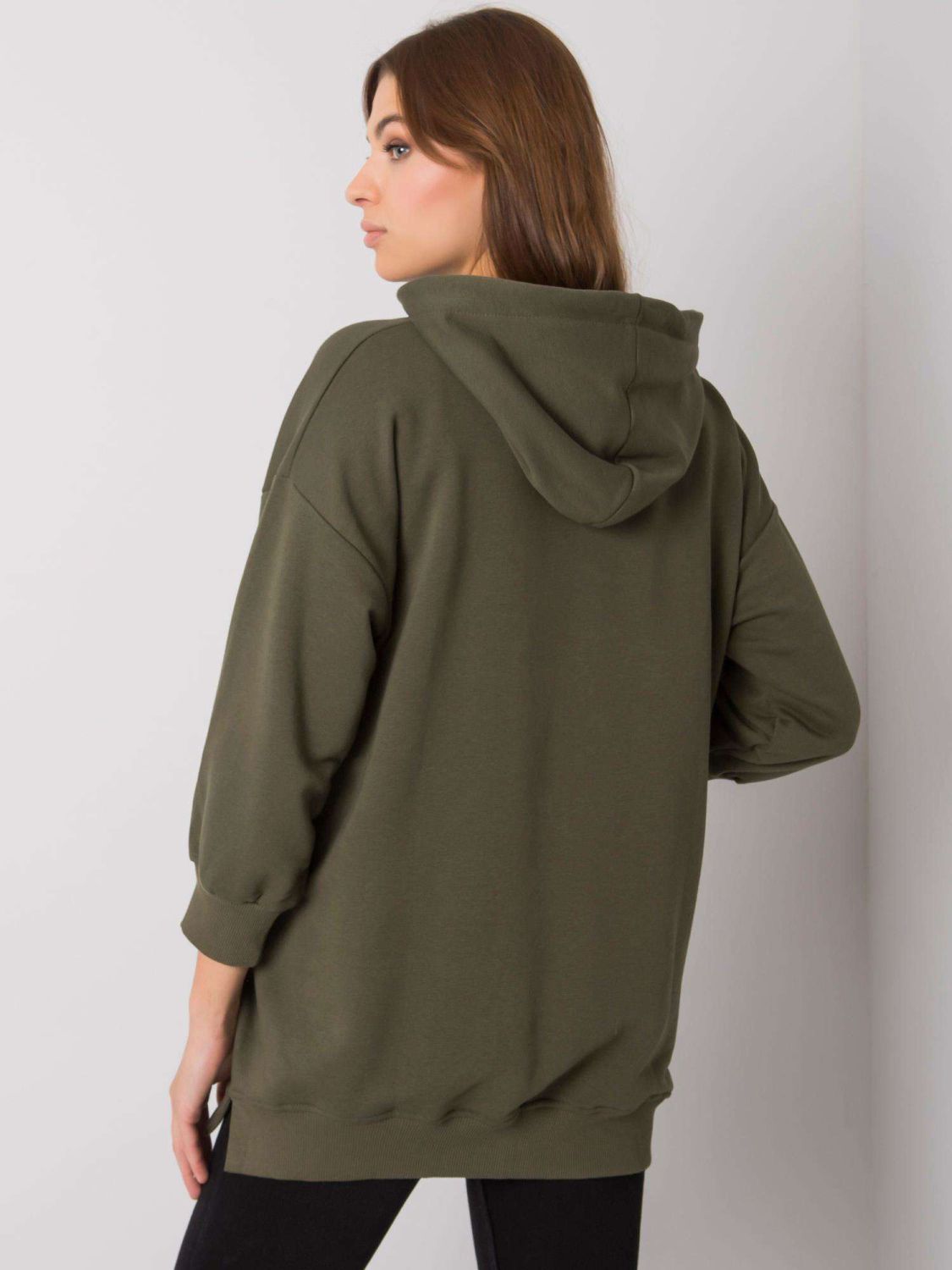 Khaki Cotton Hoodie with Pockets