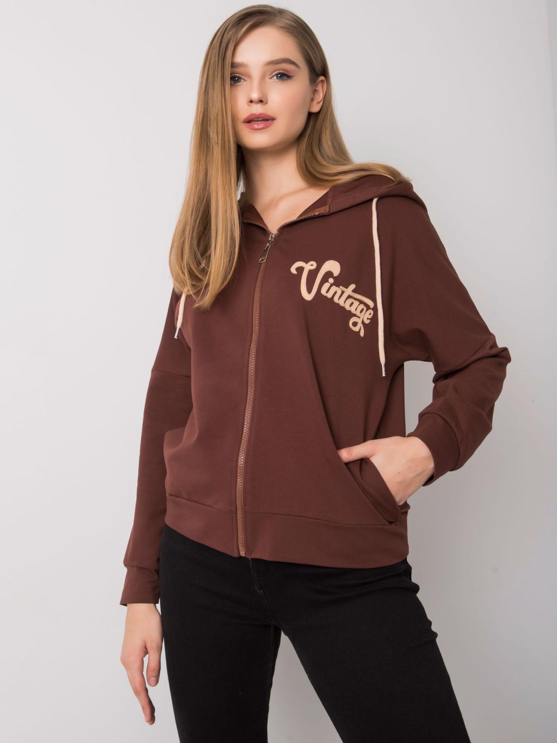 Brown Zip-Up Hoodie