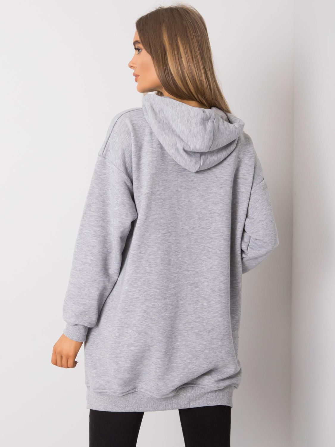 Gray Melange Hoodie with Hood