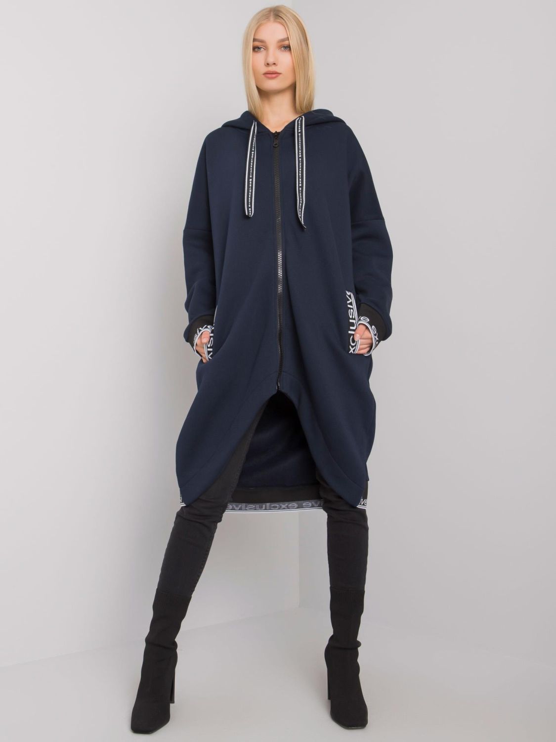 Women's Navy Zip-Up Hoodie