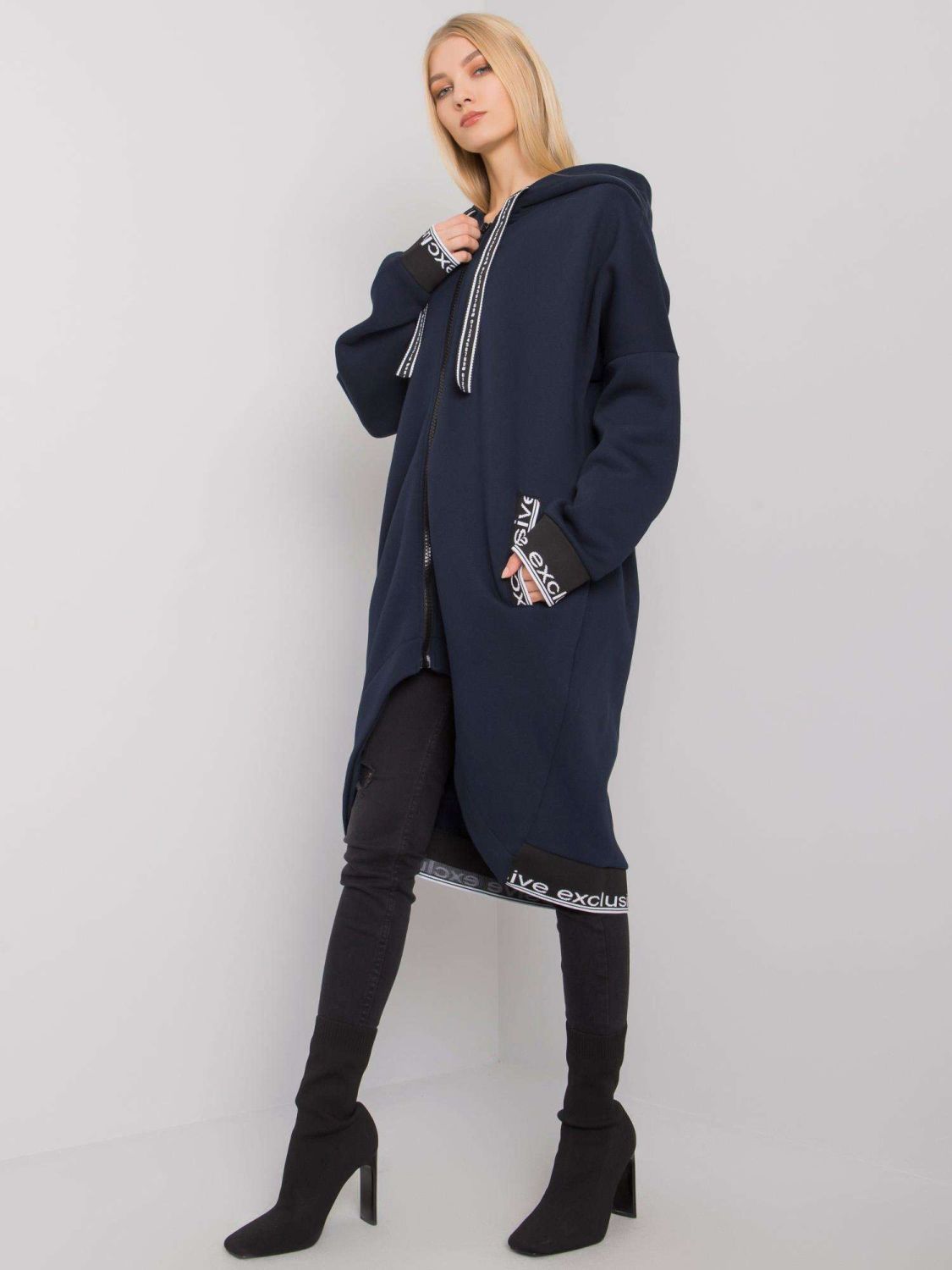Women's Navy Zip-Up Hoodie