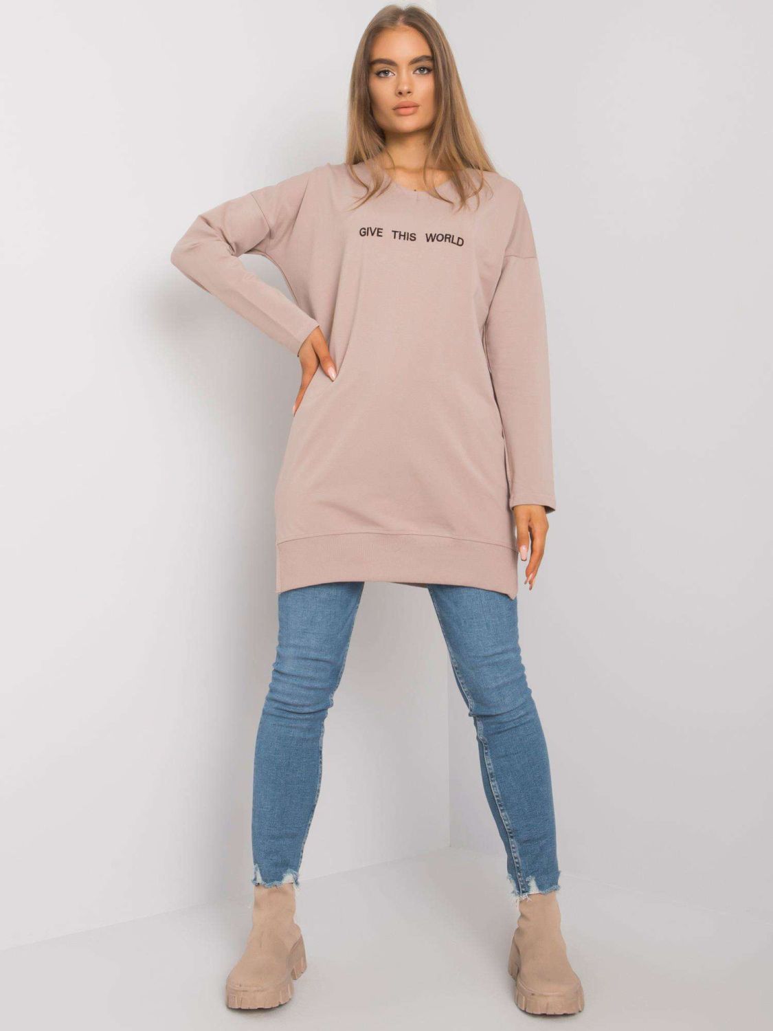 Dark Beige Women's Tunic by RUE PARIS