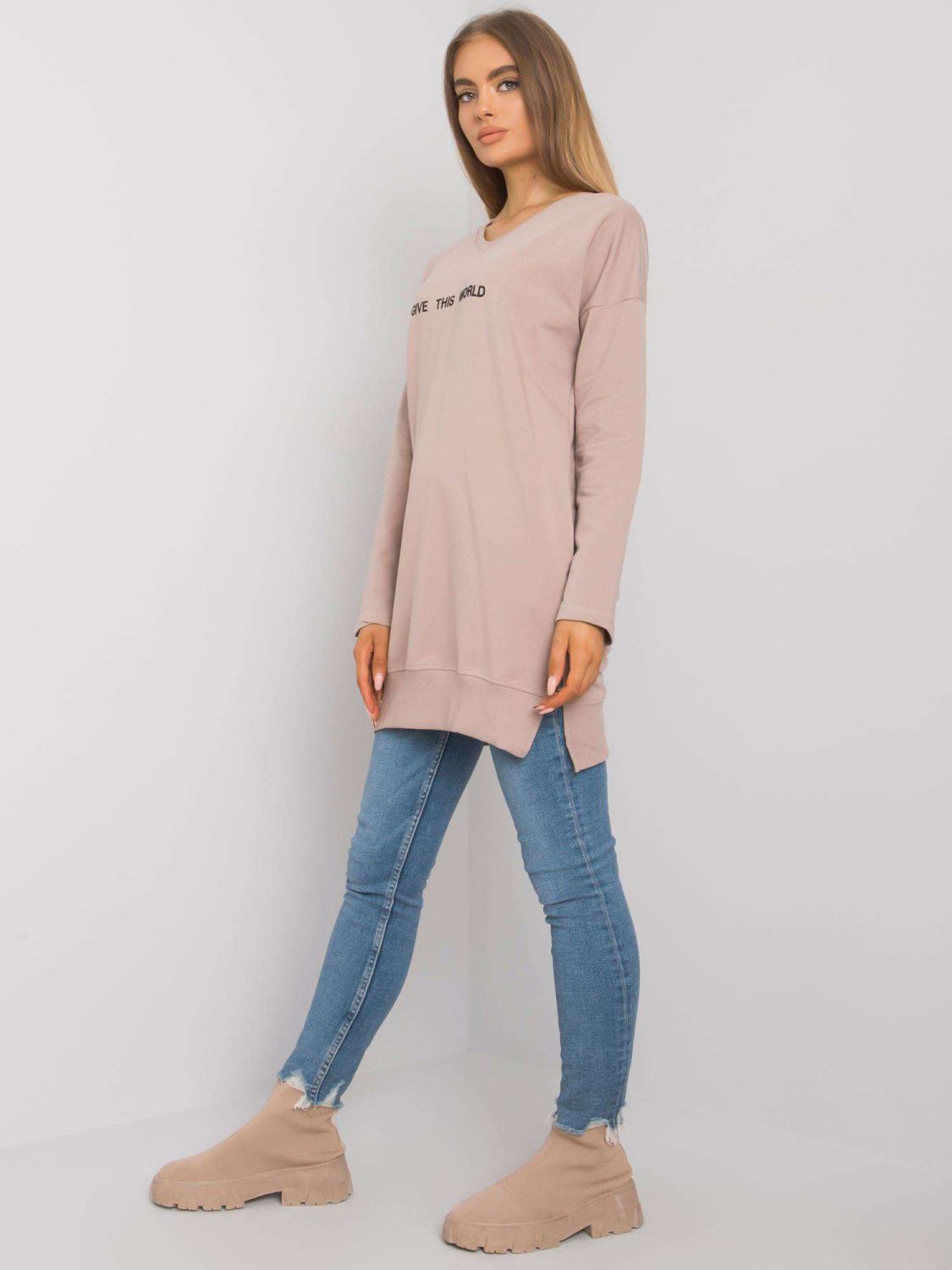 Dark Beige Women's Tunic by RUE PARIS