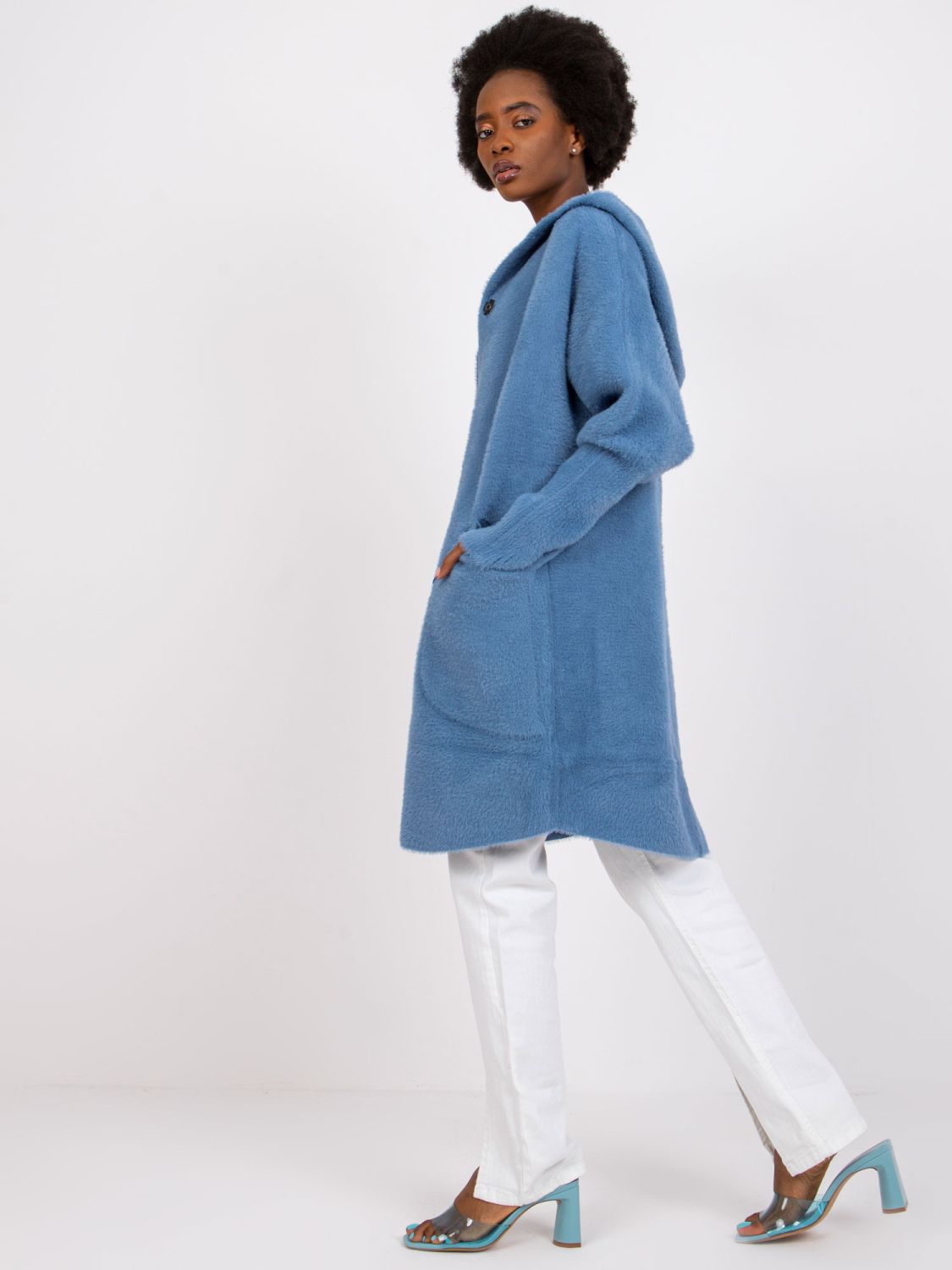 Elegant Transitional Coat in Dark Blue