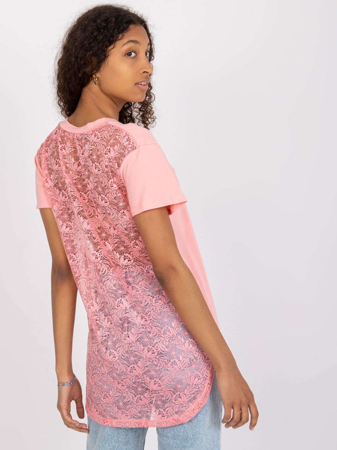 Stylish Blouse with V-Neck in Light Pink