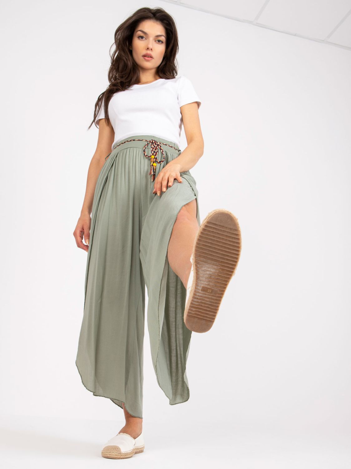 Stylish Khaki High-Waisted Pants