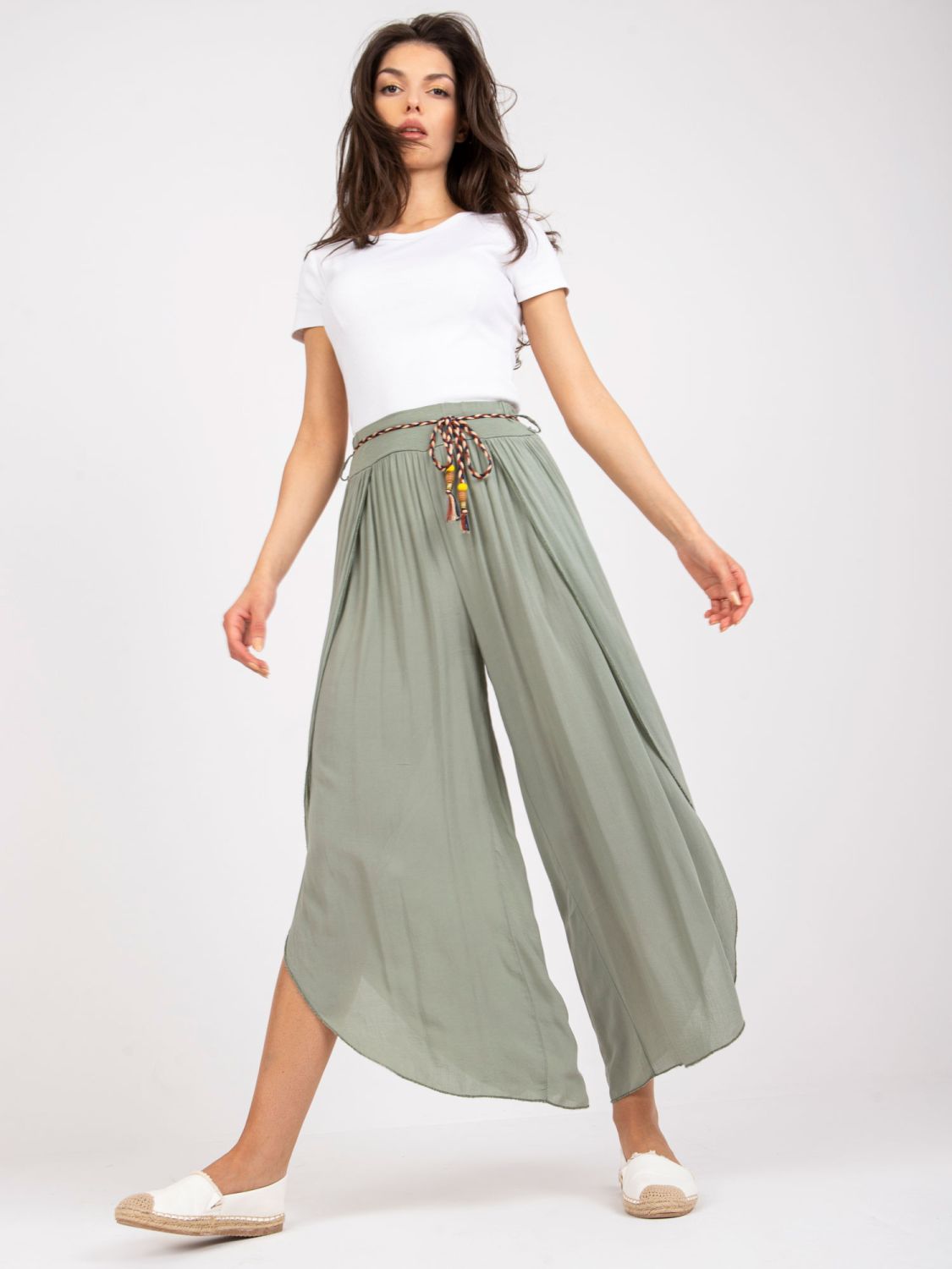 Stylish Khaki High-Waisted Pants