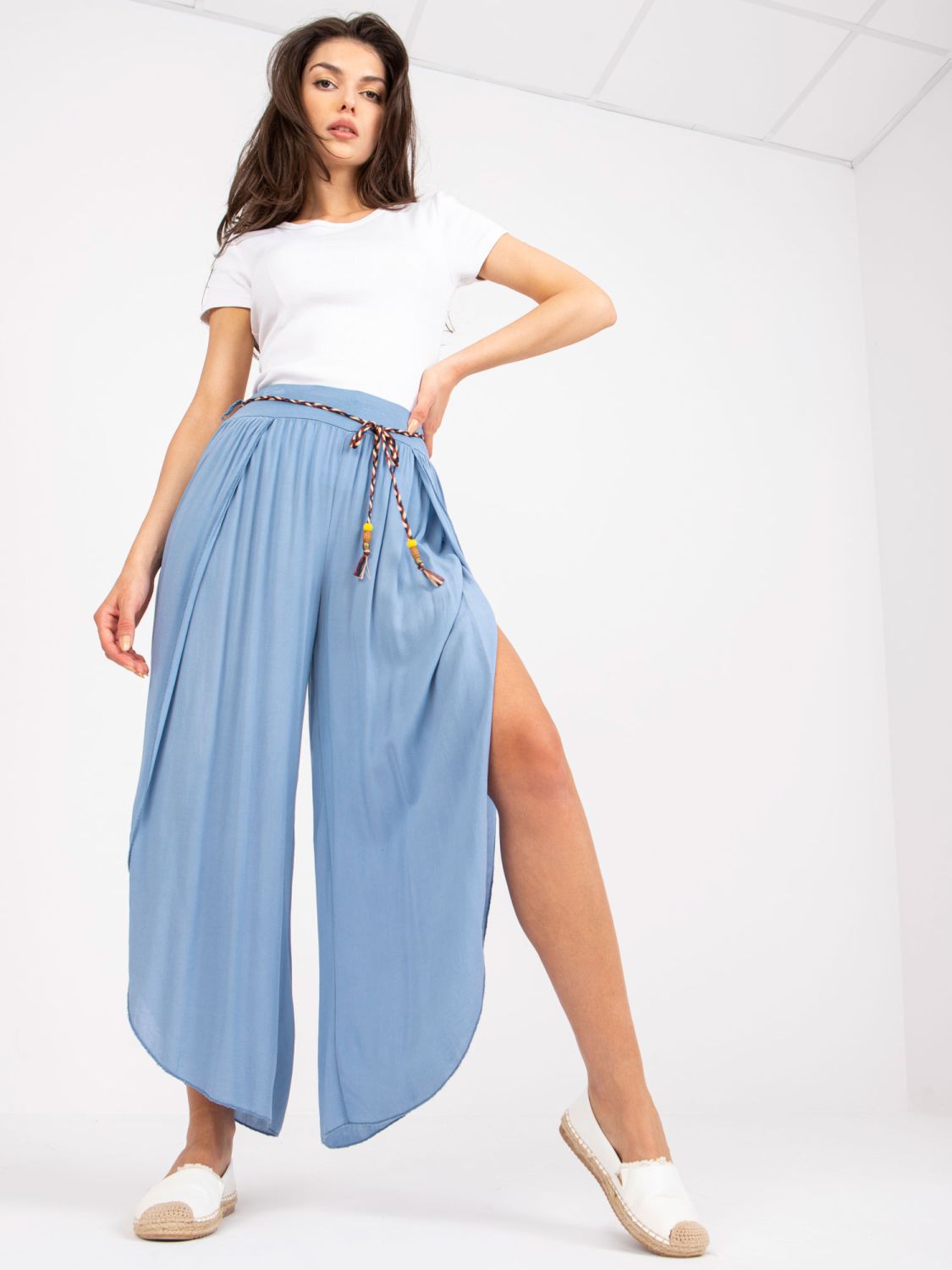 Stylish Blue High-Waisted Pants