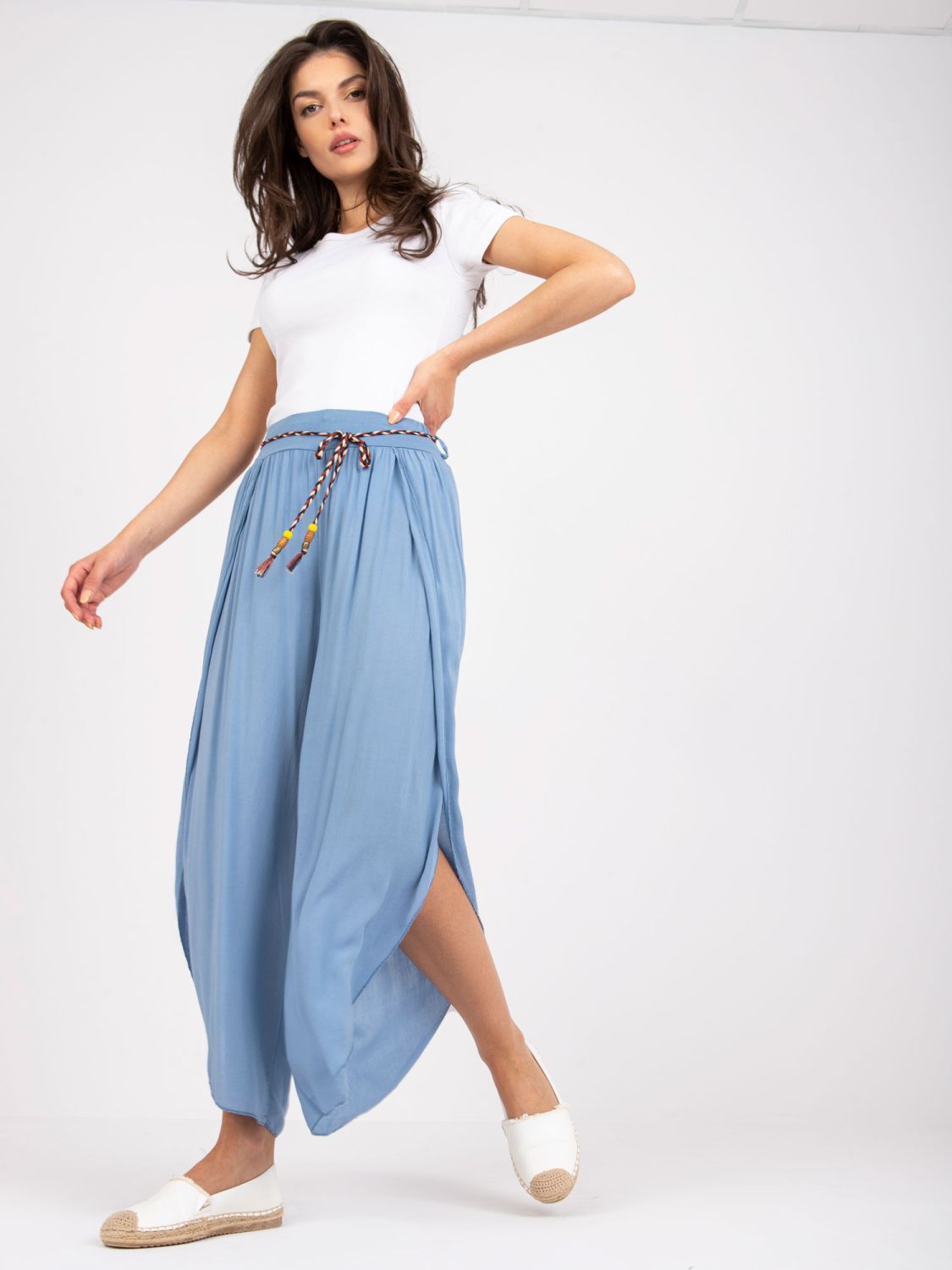 Stylish Blue High-Waisted Pants