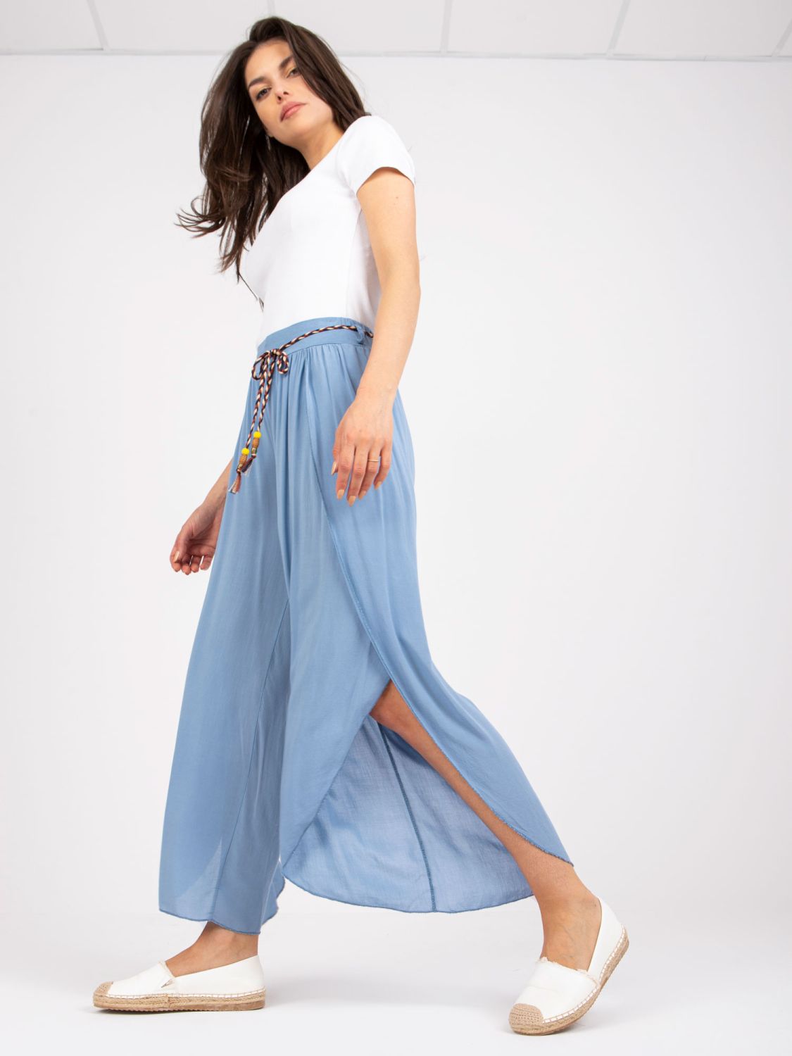 Stylish Blue High-Waisted Pants