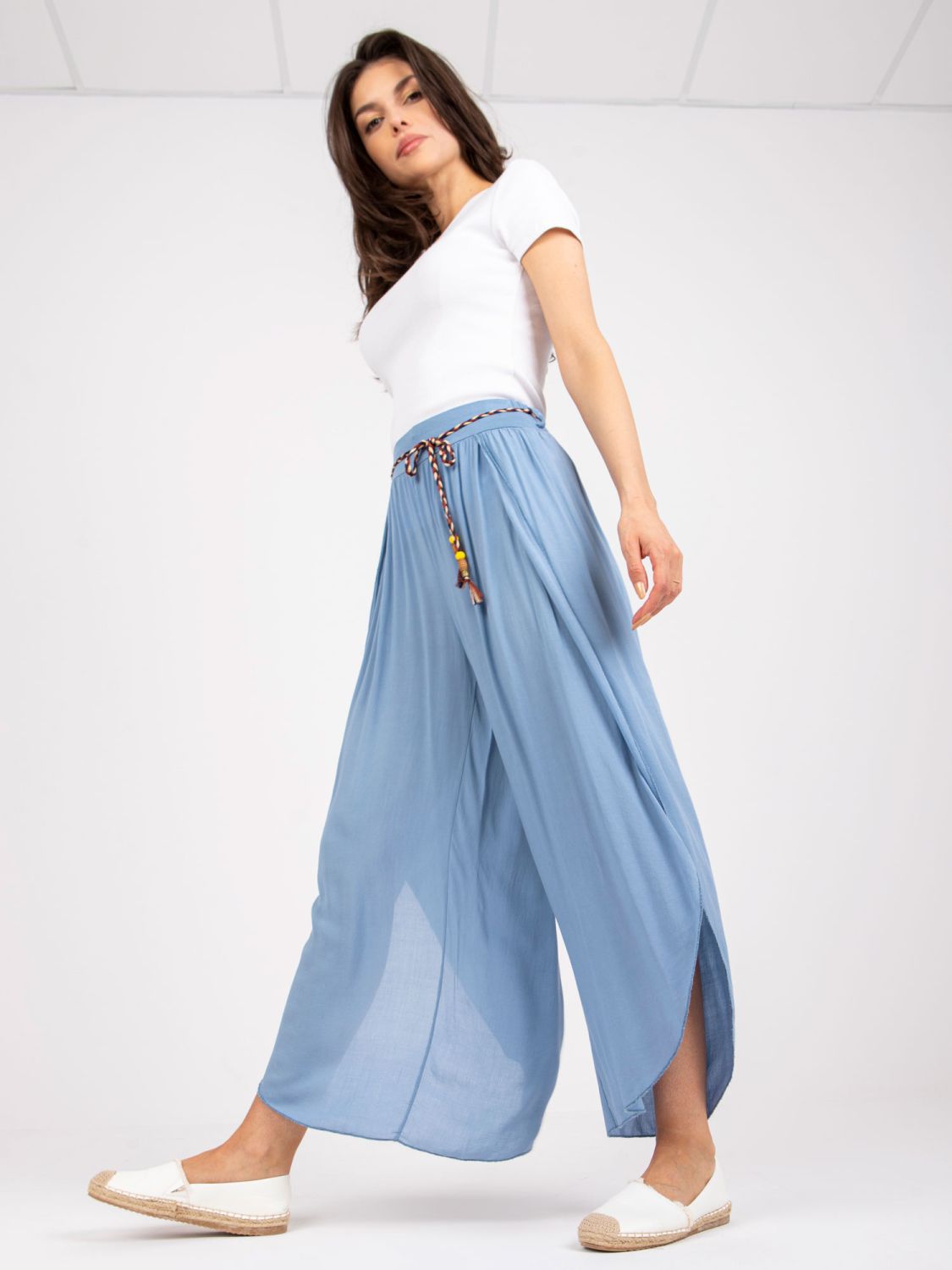 Stylish Blue High-Waisted Pants