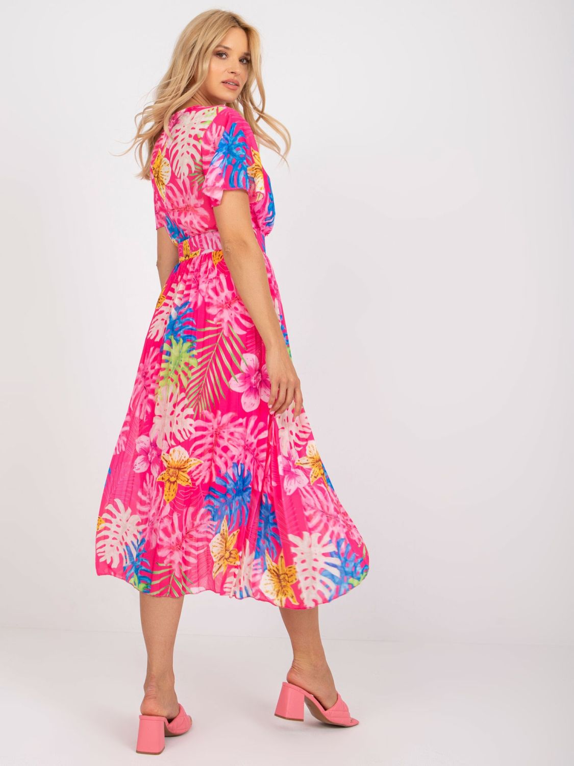 Elegant Midi Dress in Dark Pink