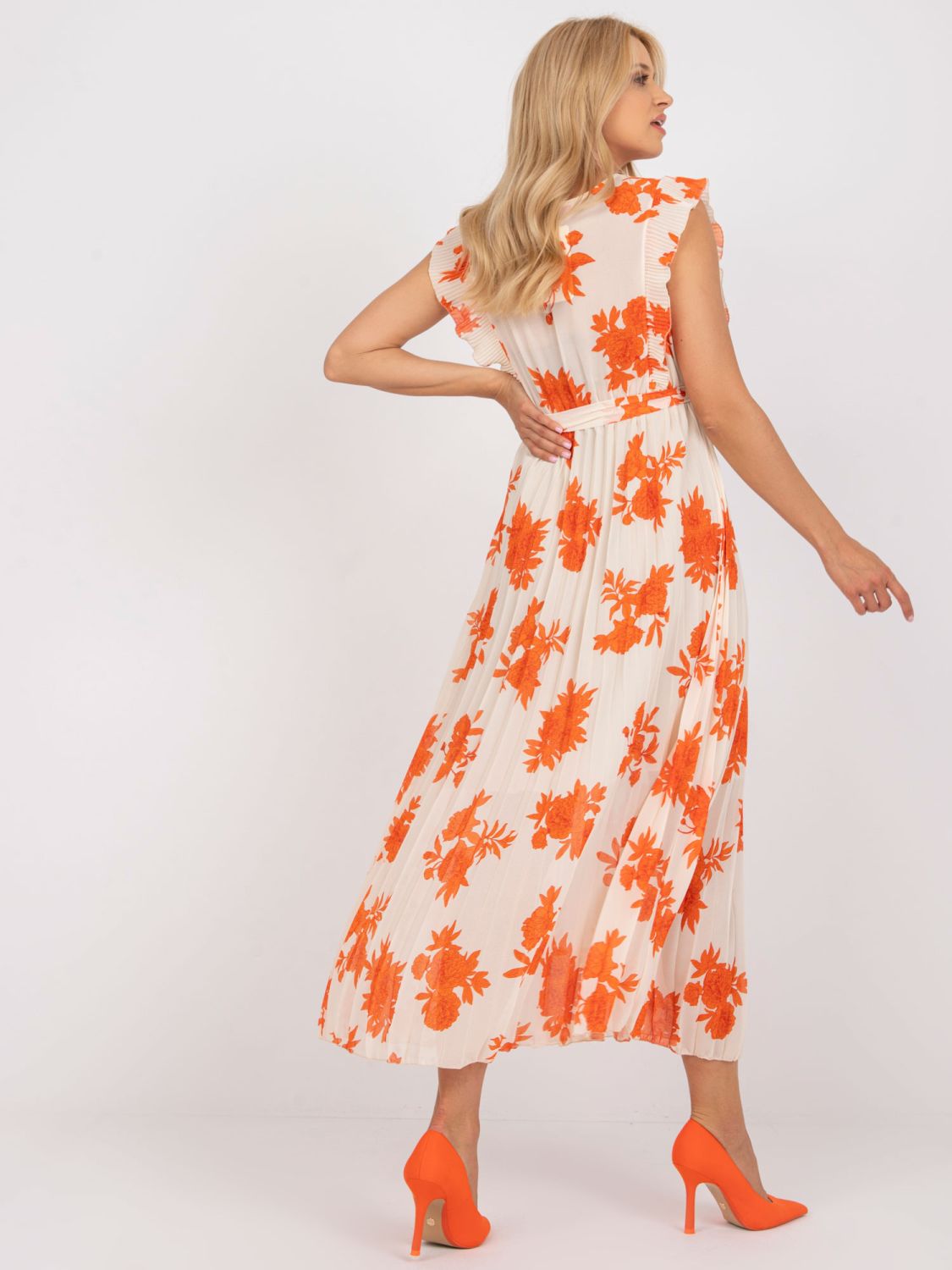 Elegant Orange Midi Dress