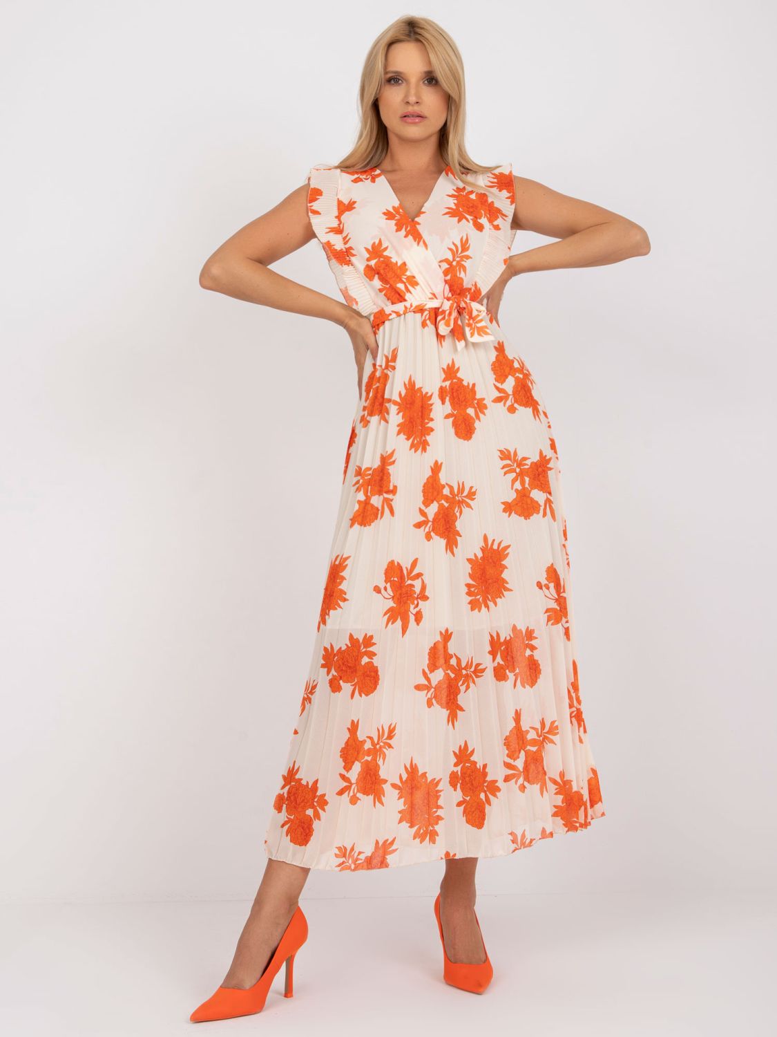 Elegant Orange Midi Dress