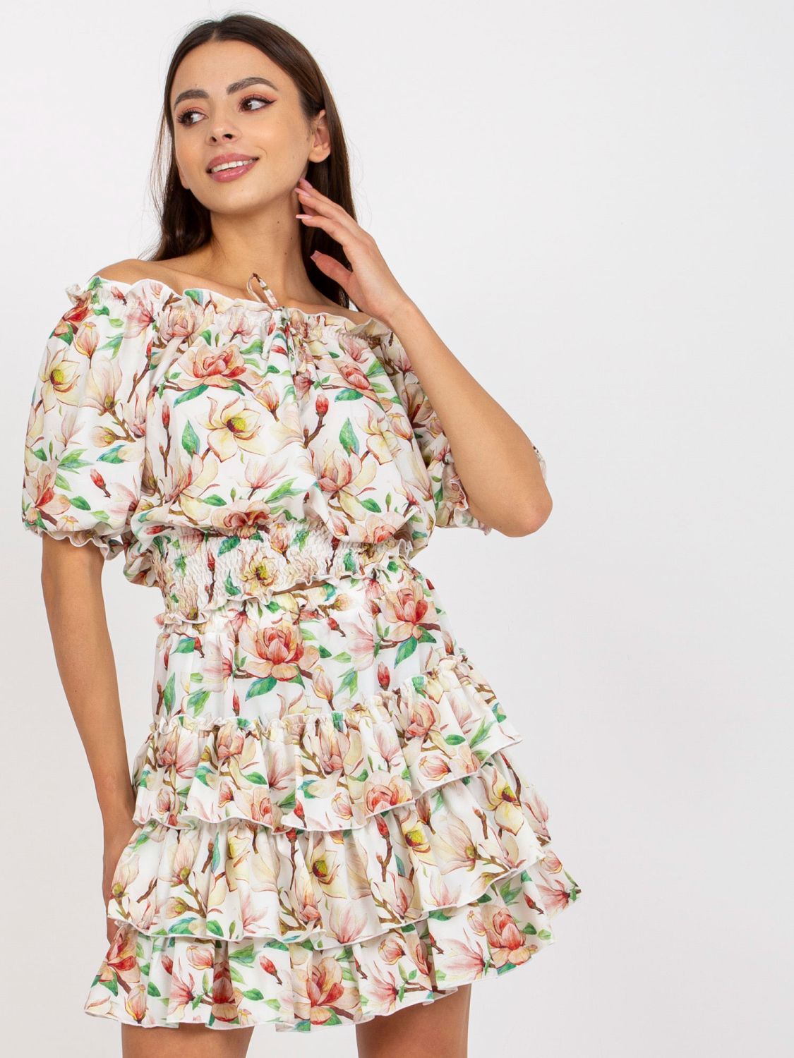 White-Red Floral Set