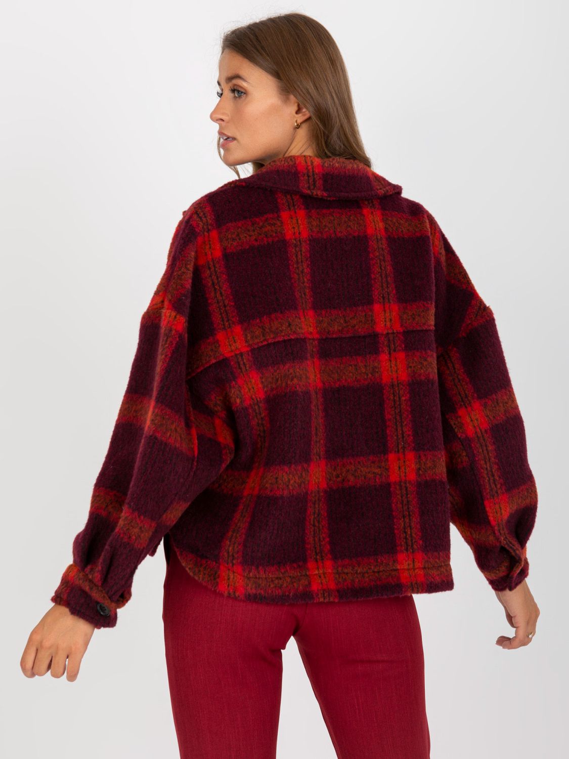 Burgundy Women's Checkered Shirt