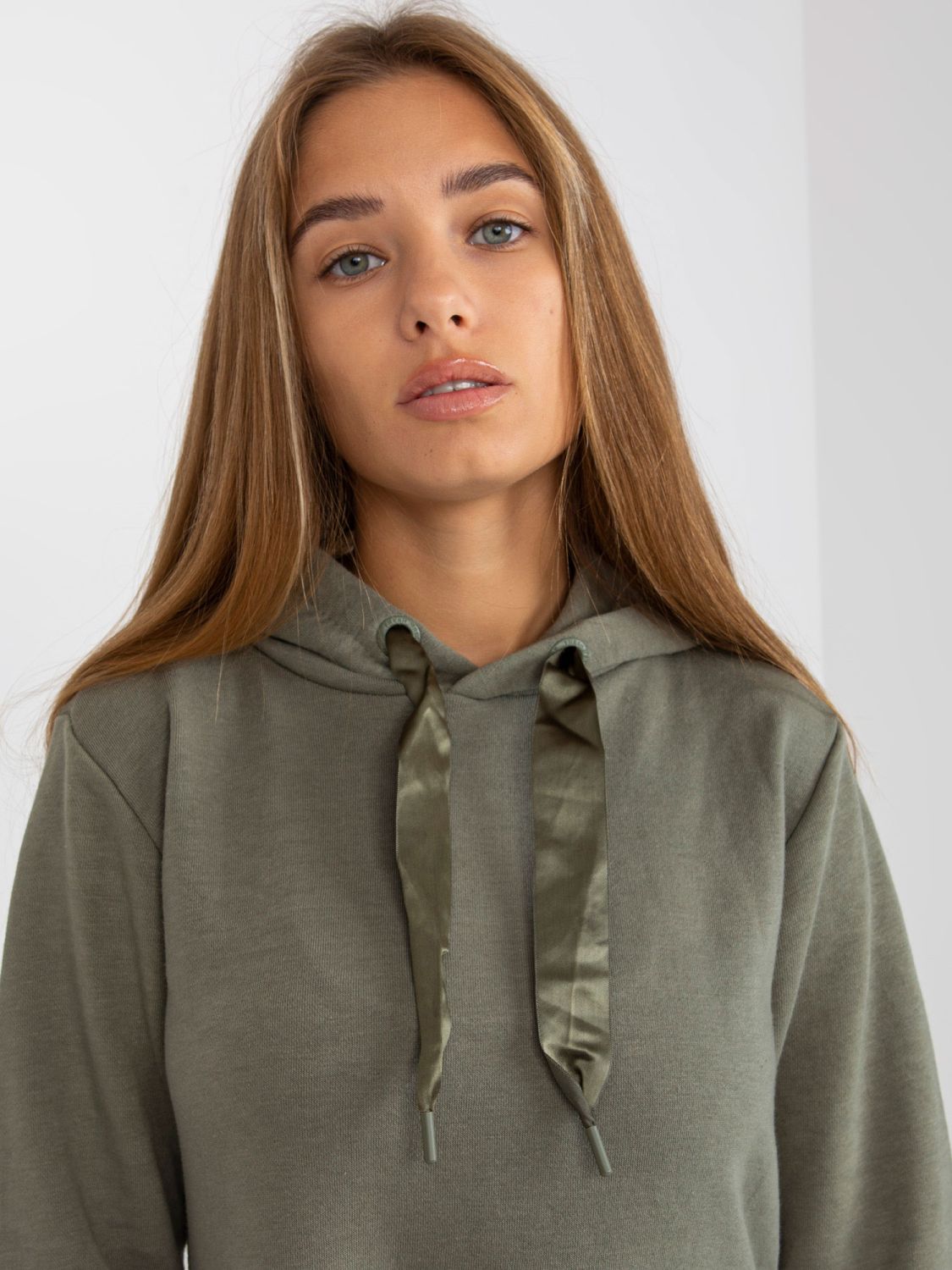Khaki Flared Sweat Dress with Ruffle FRESH MADE