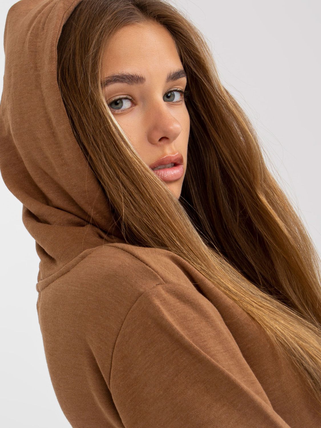 Brown Flared Hooded Dress FRESH MADE