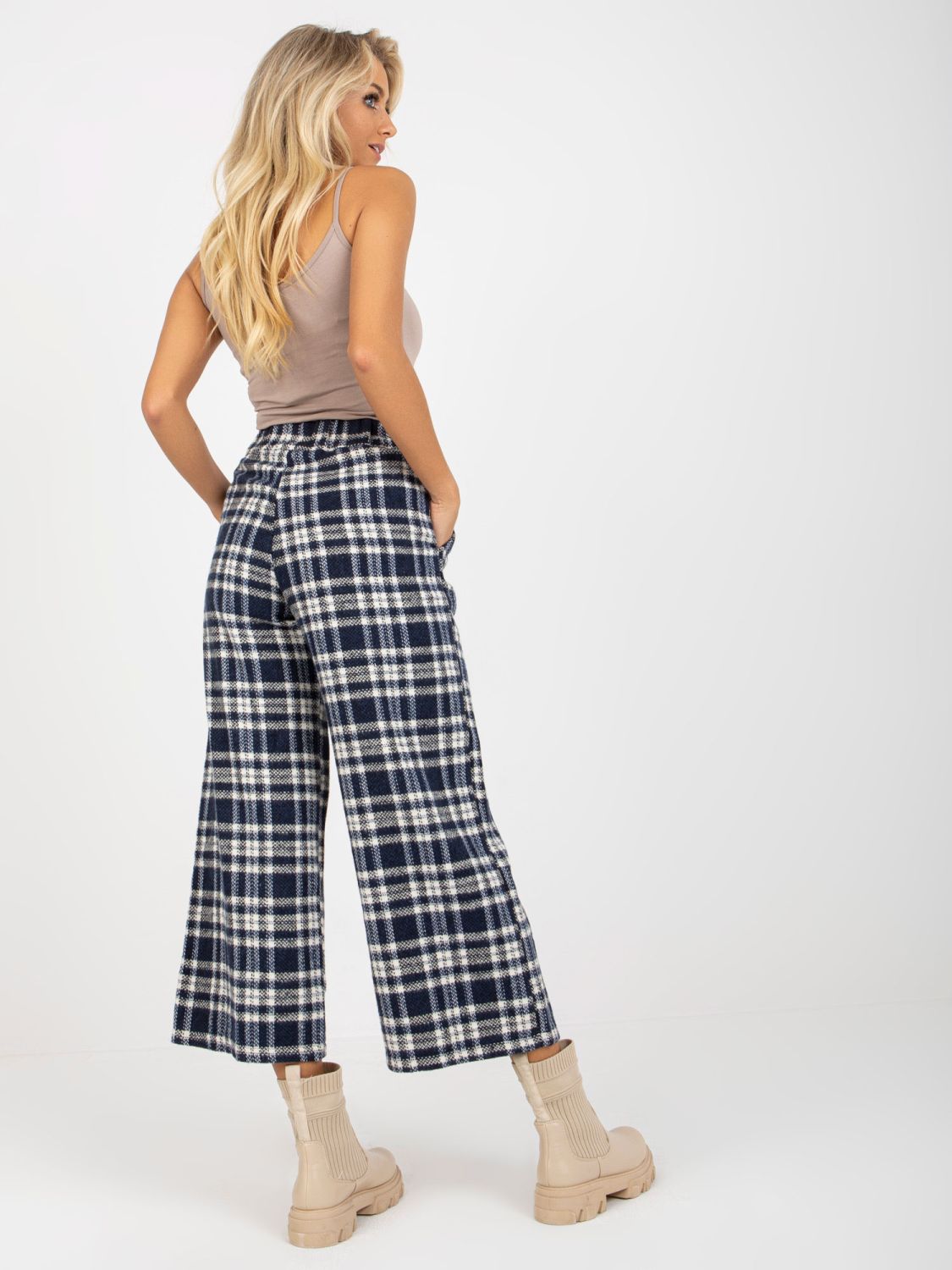 Dark Blue Women's Wool Culottes