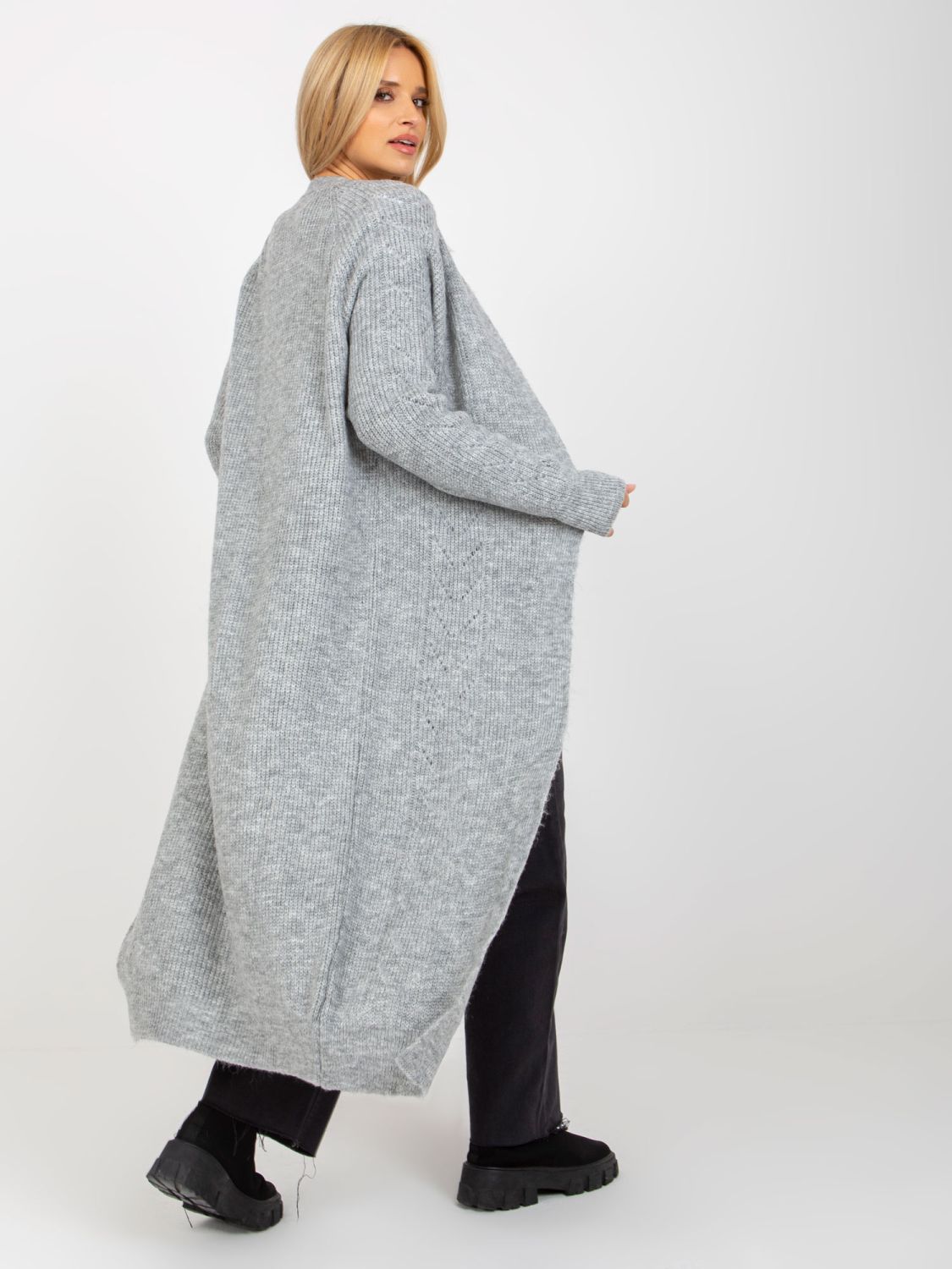 Gray Women's Knit Cardigan