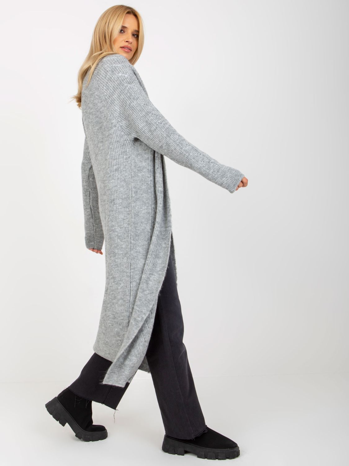 Gray Women's Knit Cardigan