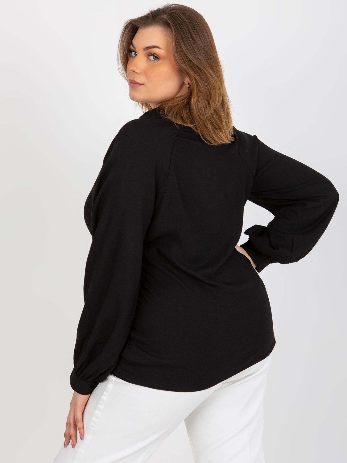 Elegant Black Viscose Blouse