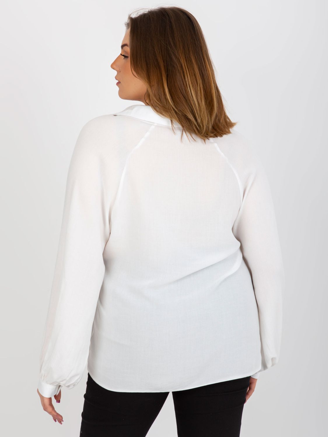 Ecru Plus Size Blouse with Collar