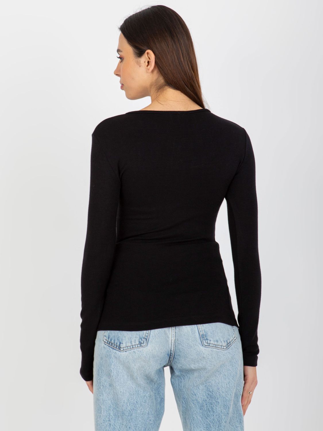 Black Blouse Made of Viscose for Everyday Wear