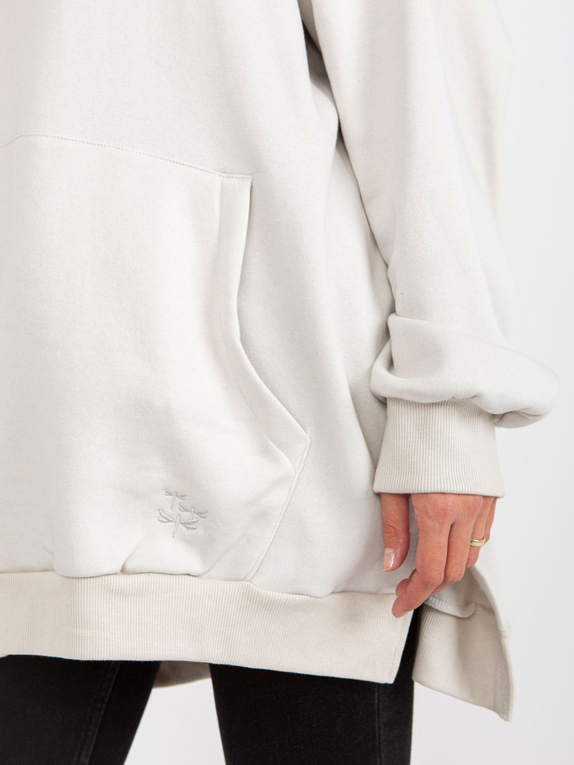 Light Gray Long Oversize Hoodie MAYFLIES