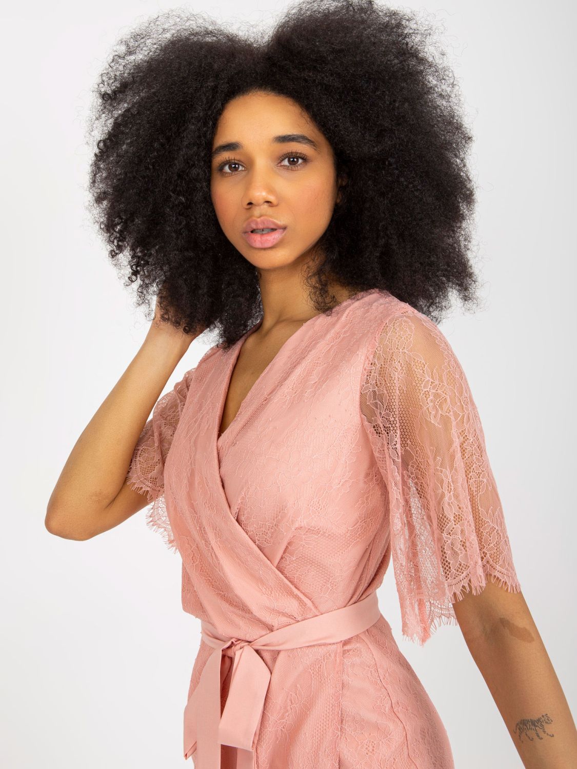 Dusty Pink Lace Cocktail Dress for Weddings