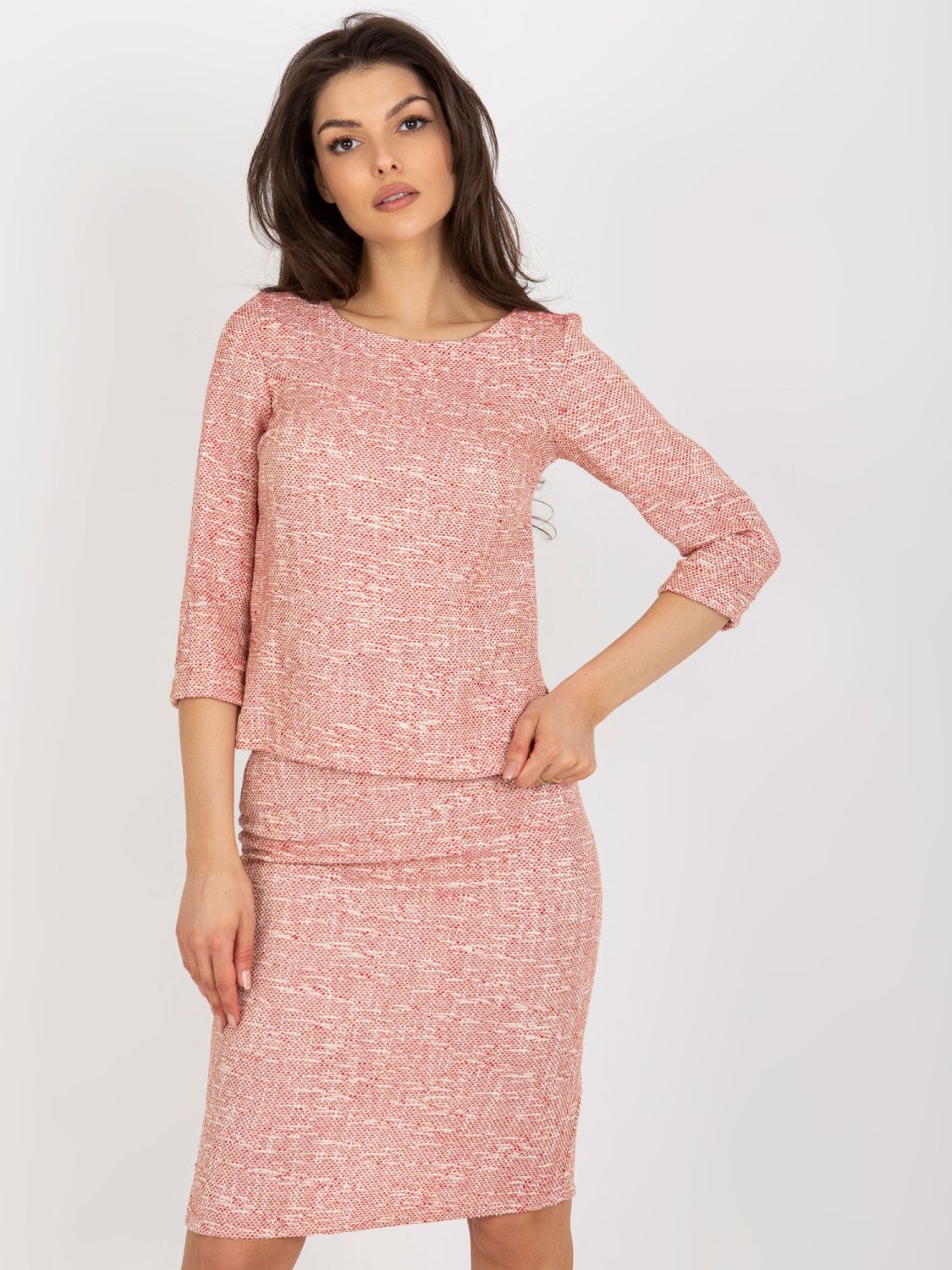 Elegant Red Blouse with 3/4 Sleeves