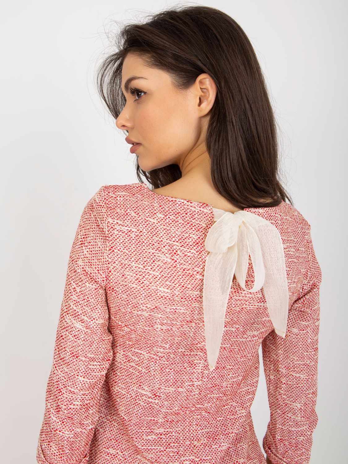 Elegant Red Blouse with 3/4 Sleeves