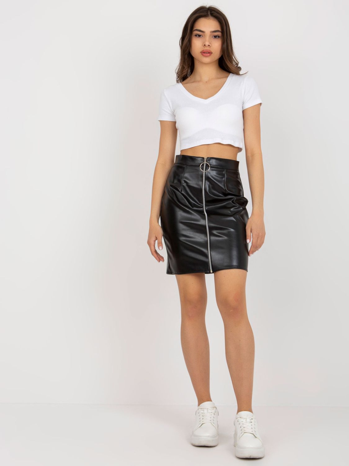 Black Eco-Leather Skirt