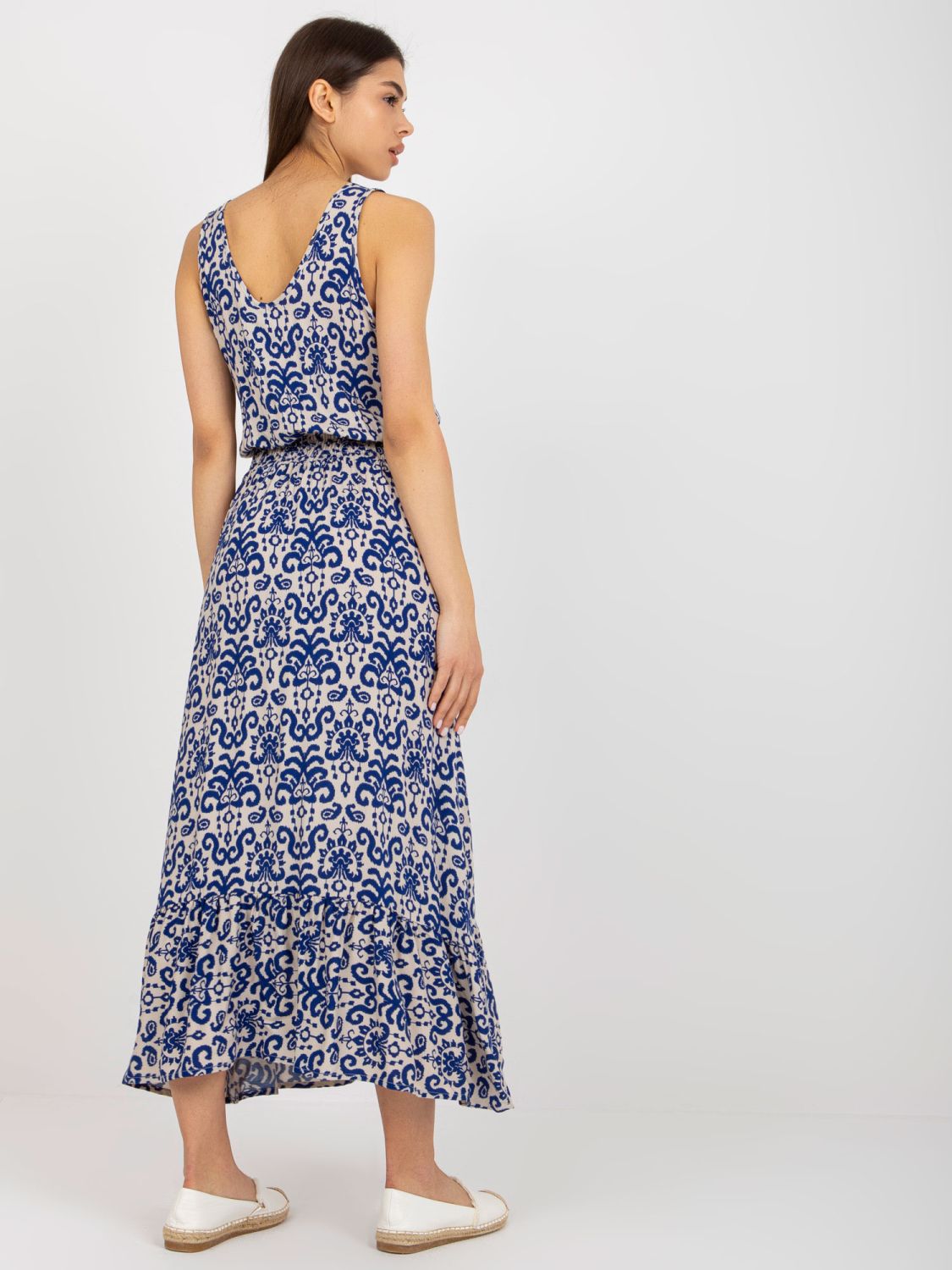 Dark Blue Midi Dress with Print FRESH MADE