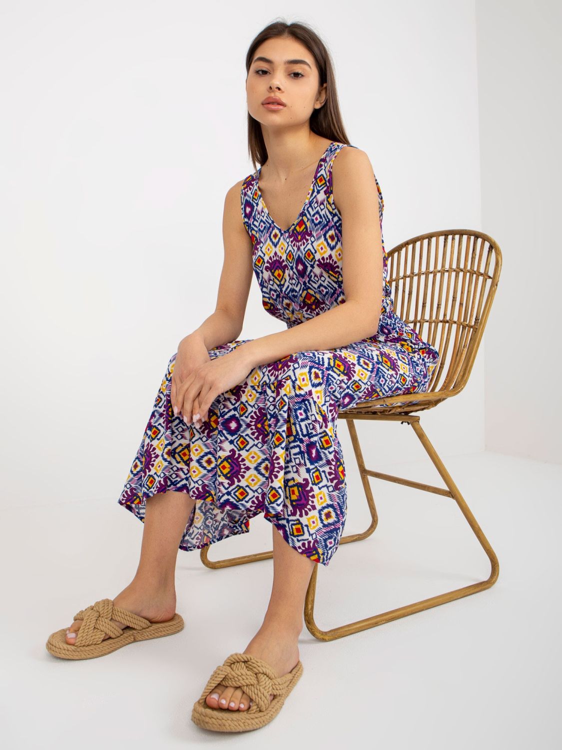 Purple Summer Dress with Print FRESH MADE