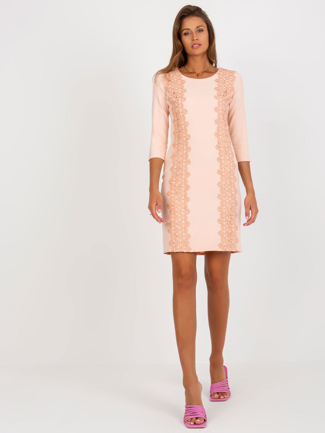 Peach Pencil Cocktail Dress