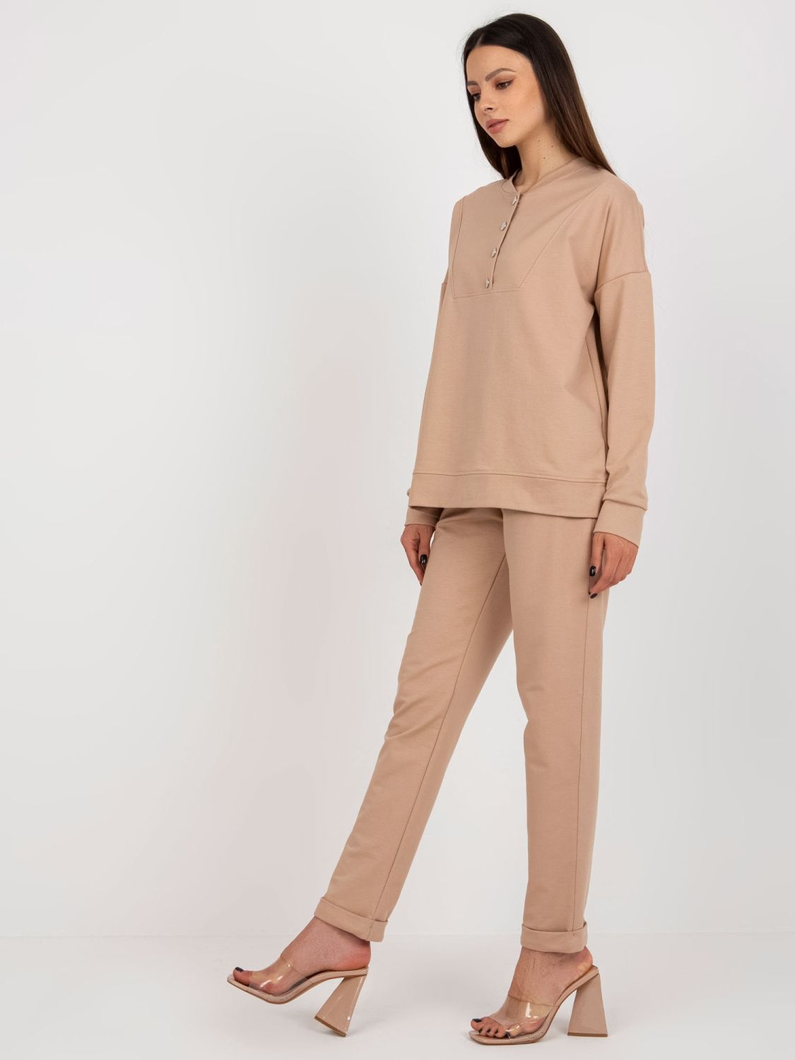 Brown Casual Set with Hoodie