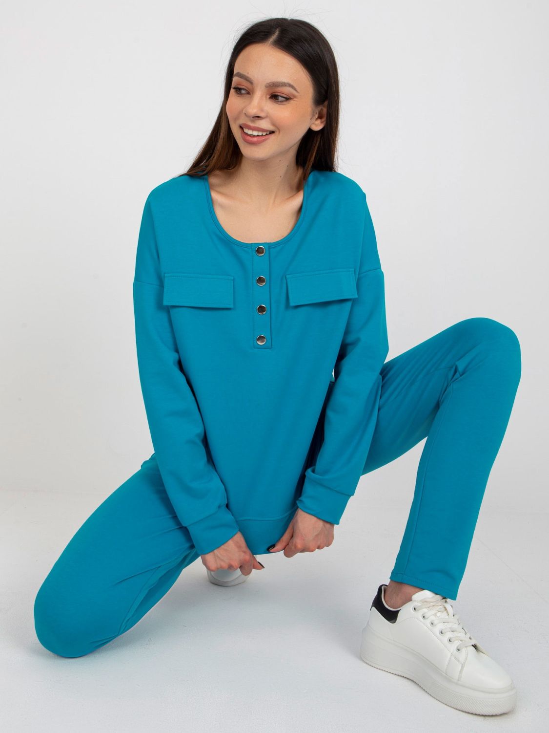Blue Cotton Casual Set