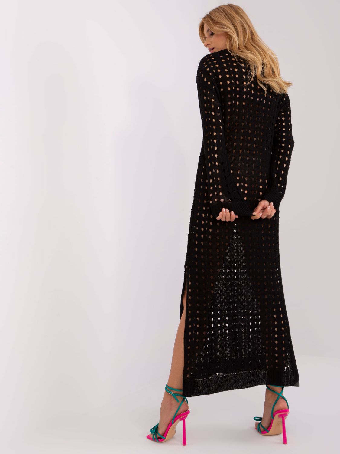 Black Beach Maxi Dress with Slits