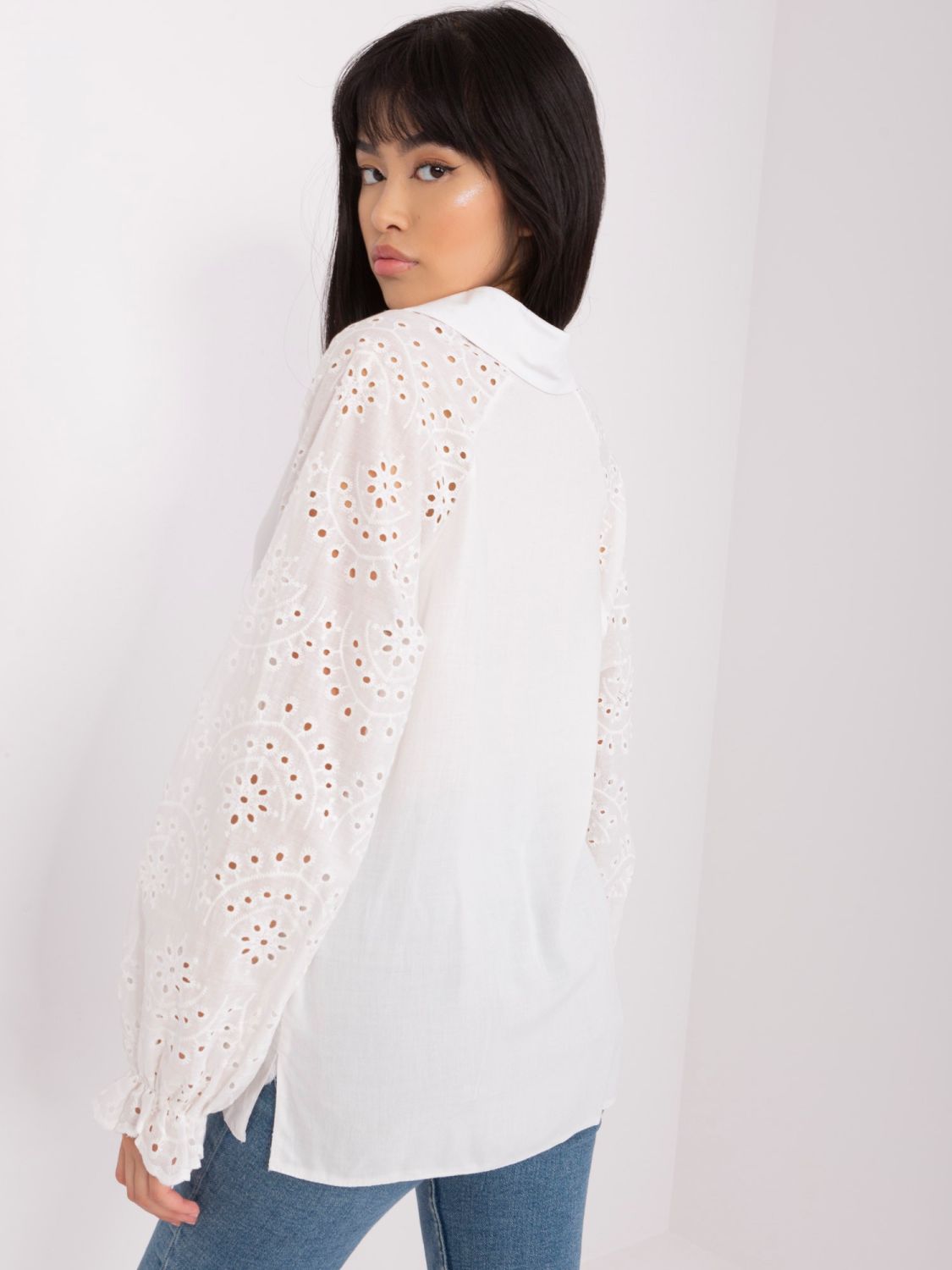 Ecru Women's Blouse with Collar