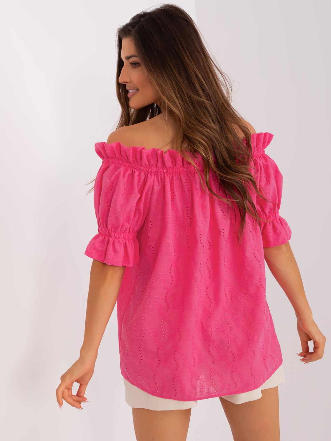 Dark Pink Blouse with Ajour Patterns