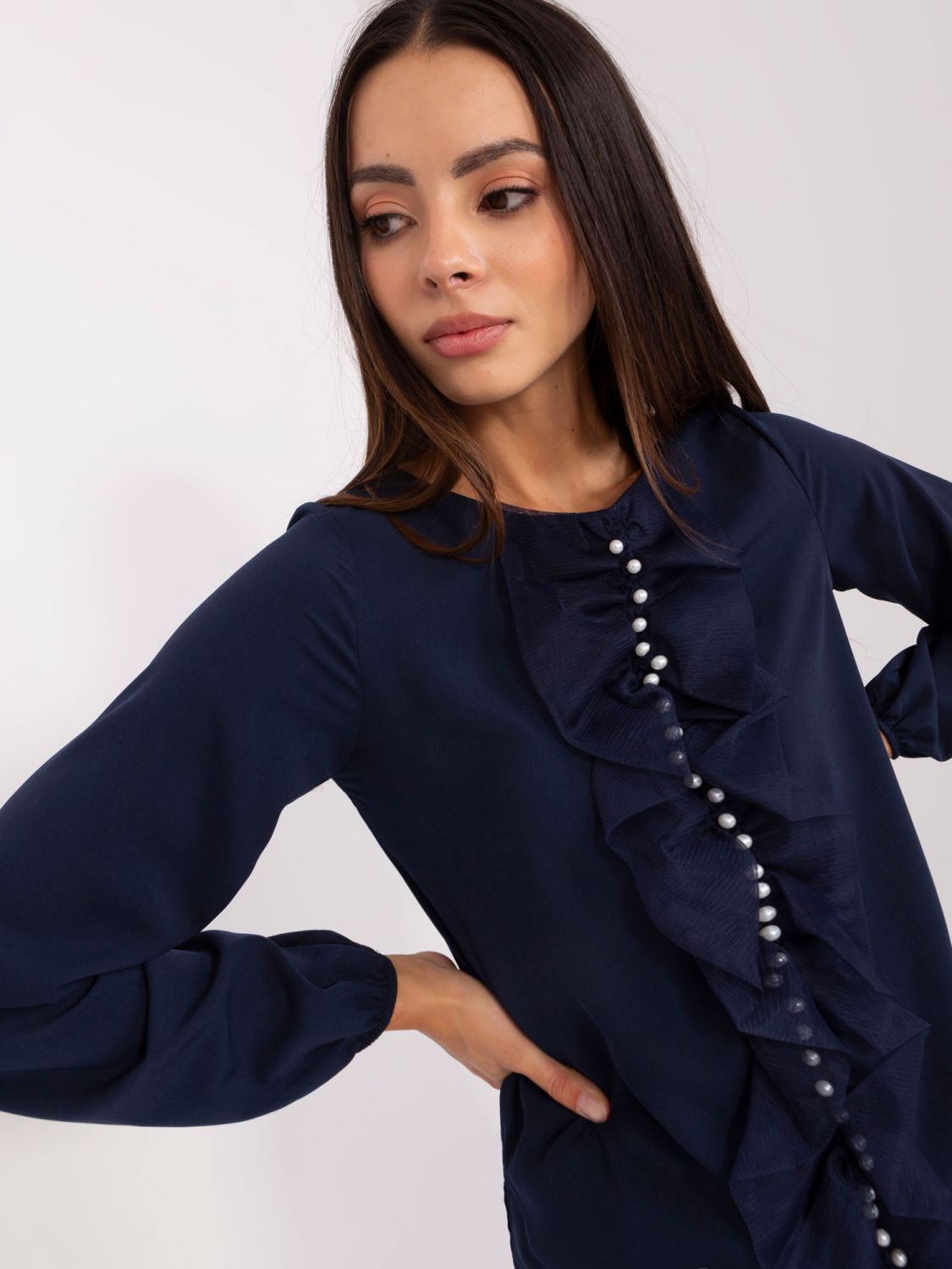 Elegant Women's Blouse with Pearls