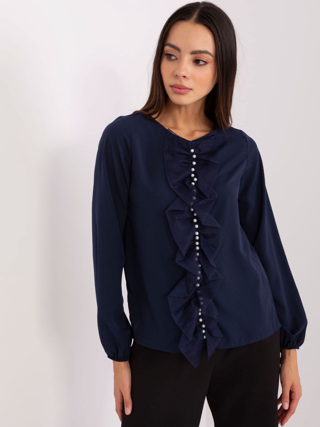 Elegant Women's Blouse with Pearls
