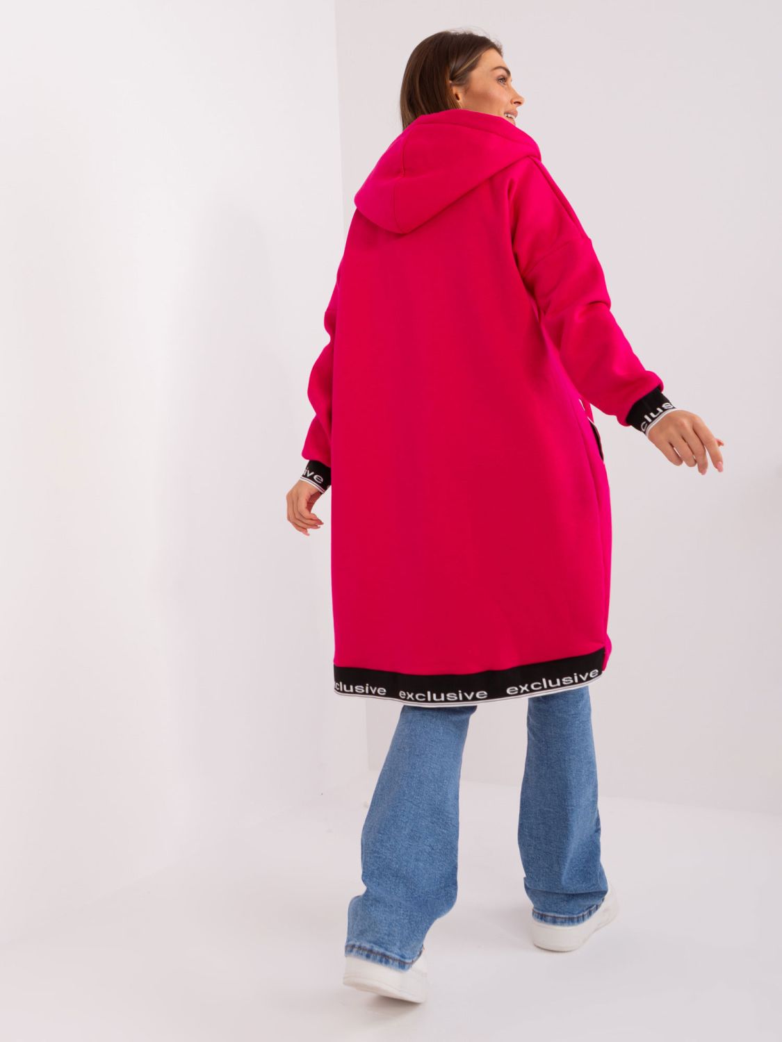 Pink Long Zip-Up Hoodie