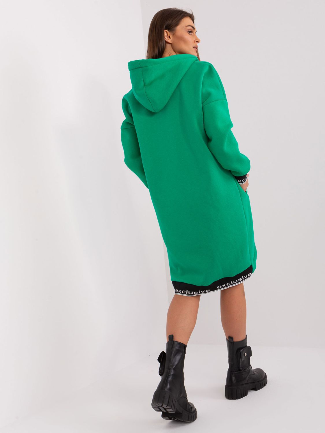 Green Long Zip-Up Hoodie